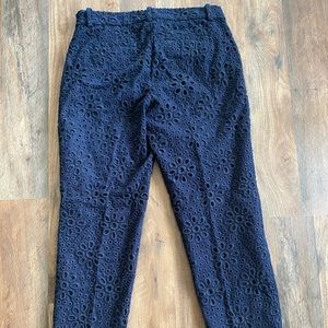 Women’s Navy eyelet crop pants